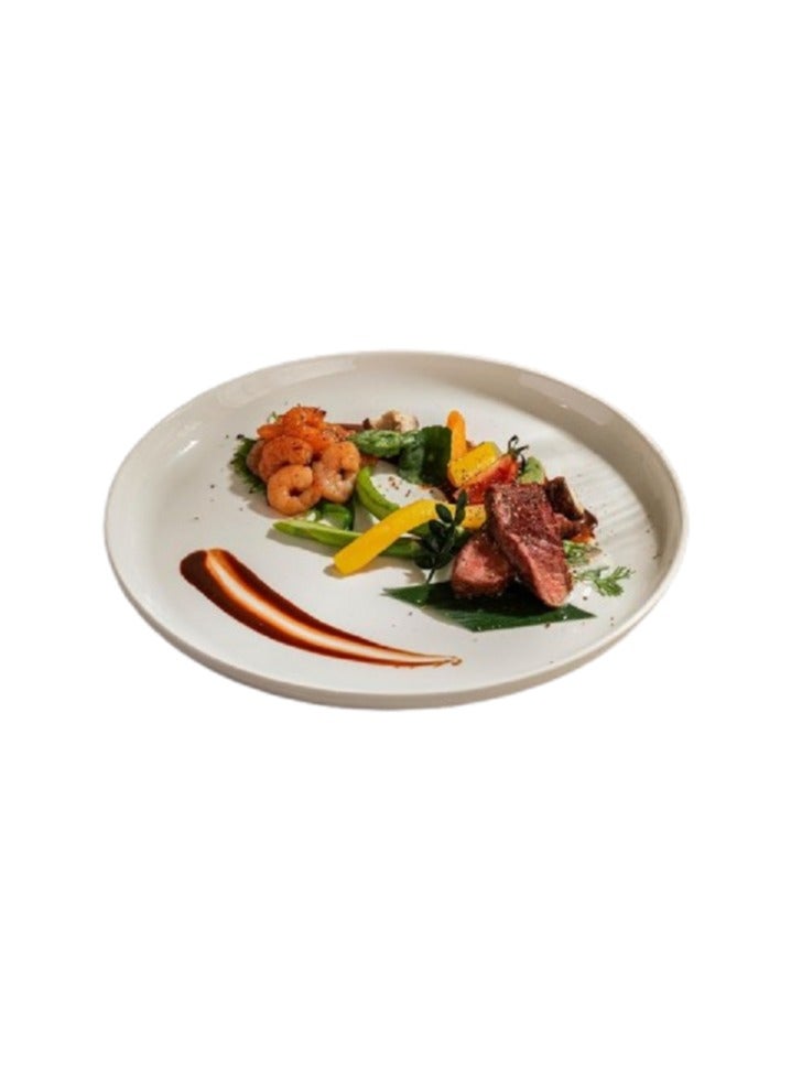Porcelain Salad  Plates Set Of  6 pcs 26 cm  Dinnerware White - Image 2