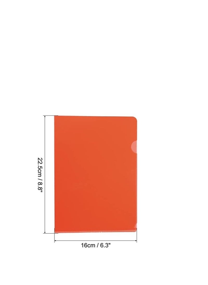 MARKQ - A4 Plastic File L Type Folders Project Pockets Clear Paper Document Jacket Sleeve for Office Paper Storage Red Pack of 12 - Image 1