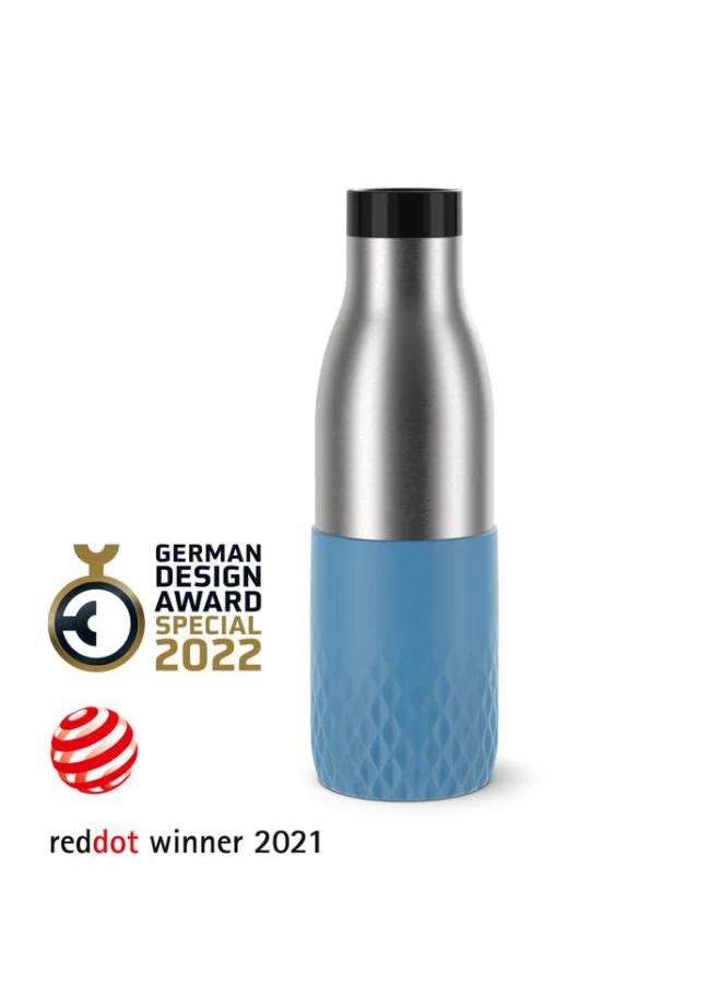 Tefal Bludrop Thermal Stainless Steel Bottle Blue/Grey/Black 0.5 Litre