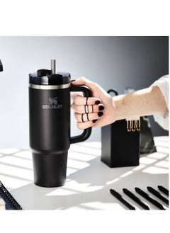 Stanley Stanley Quencher H2.0 FlowState Vacuum Insulated Tumbler 40oz Black Stainless Steel Travel Mug with Leakproof Lid & Straw, Double-Walled Design, Keeps Drinks Hot for 7 Hours & Cold for 24 Hours, Durable & Portable  - Image 4