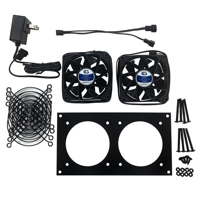 coolerguys CabCool 802 Lite Dual 80mm Fan Cooling Kit for Cabinet & Home Theaters - Image 2