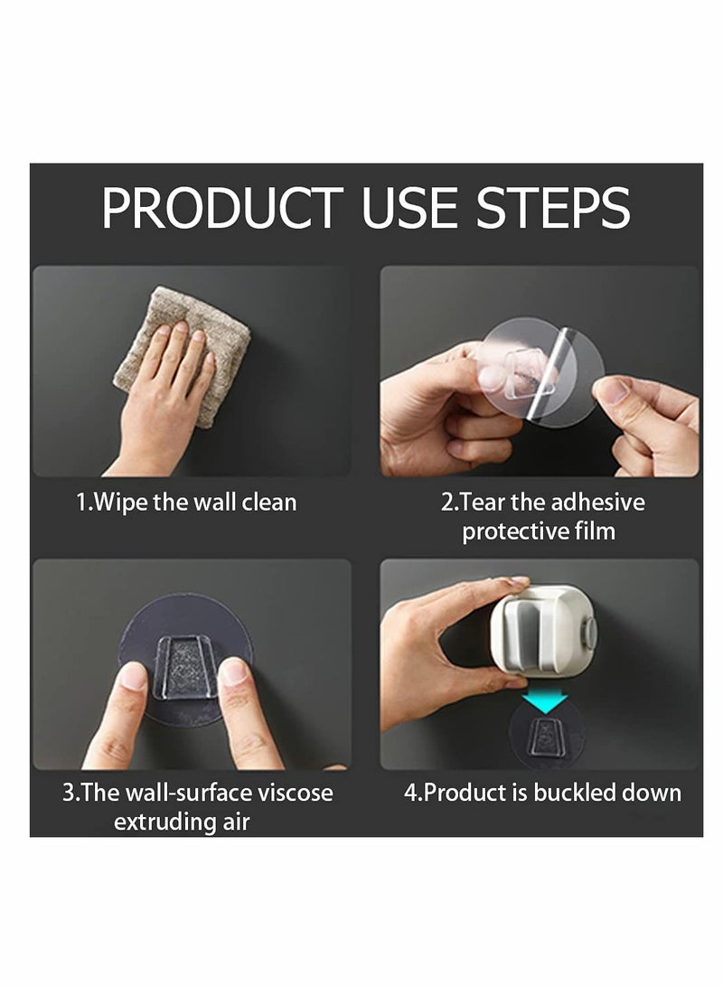 KASTWAVE 4pcs Waterproof Self Adhesive Shower Head Holder Wall Mount Shower Arm Holder with Hook for Bathroom for Bathroom Bathtub - Image 4