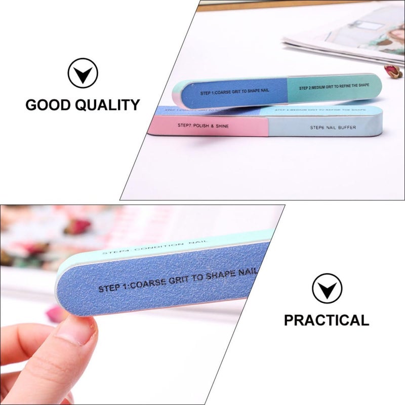 8pcs Sponge Nail Files and Pedicure Tools Set 7-Sided Nail Sanding and Polishing Buffers for Hand and Foot Care and Polishing Accessories for Salon and Home Use - Image 3