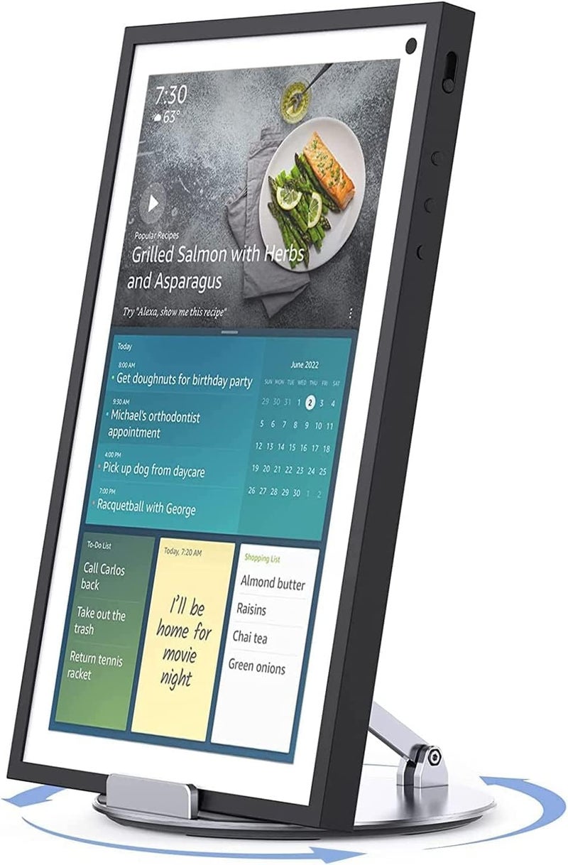 Almoz حامل Echo Show 15 الدوار والمائل، حامل Echo 15 الألومنيوم مع قاعدة دوارة 360 درجة، زاوية المشاهدة قابلة للتعديل، متوافق أيضًا مع أجهزة iPad/الأجهزة اللوحية مقاس 10-17 بوصة - Image 1