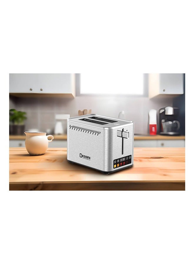 Dessini digital Toaster, 2-Slice With Intuitive Touch-screen Display, 900W, Stainless Steel, Dual-Side Heating, 7 Browning Levels, Defrost, Reheat & Cancel Functions, Removable Crumb Tray ST9000  Silver 900 W ST9000 silver - Image 1