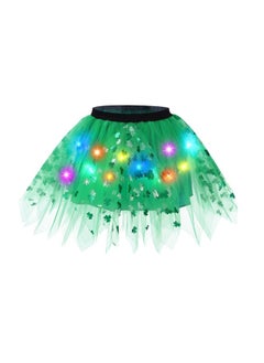 Kakaco Light Up St. Patrick'S Tutu Skirt Green Shamrock Tulle Tutus Irish Festival Tutu Costume For Teen Girls  - Image 1