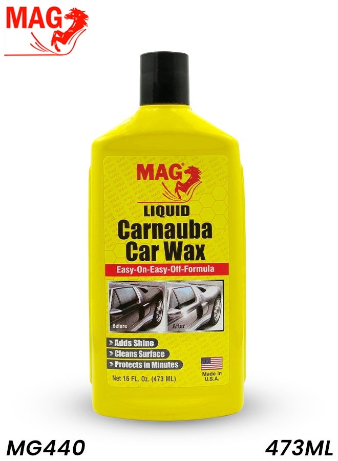 MAG Liquid Carnauba Car Wax (16 oz/473mL) Easy On/Off Formula, All-Color Safe, Deep Shine & Long-Lasting UV Paint Protection, Made in USA. - Image 1