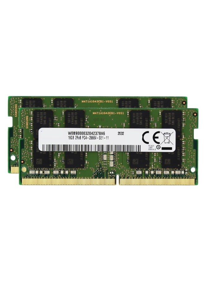 DDR4 32GB (2x16GB) SO-DIMM 2666MHz 2Rx8 CL19 1.2V Laptop RAM – PC4-21300 – Compatible with Dell G Series, Inspiron, Latitude, OptiPlex, Precision, Vostro, XPS – SNPCRXJ6C-16G 