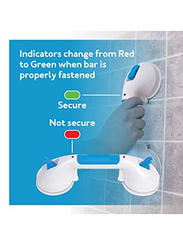 Carex Suction Shower Grab Bar – 12” Ultra Grip Shower Handle - Dual Locking Grab Bars for Bathtubs and Showers – Seniors, Disabled, Handicap, Elderly Assistance Product - Image 5