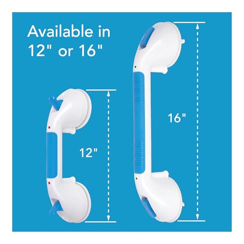 Carex Suction Shower Grab Bar – 12” Ultra Grip Shower Handle - Dual Locking Grab Bars for Bathtubs and Showers – Seniors, Disabled, Handicap, Elderly Assistance Product - Image 3