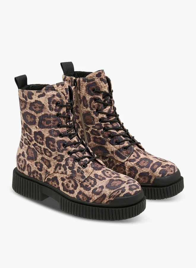 ميسي Women Animal Print High Shaft Boots