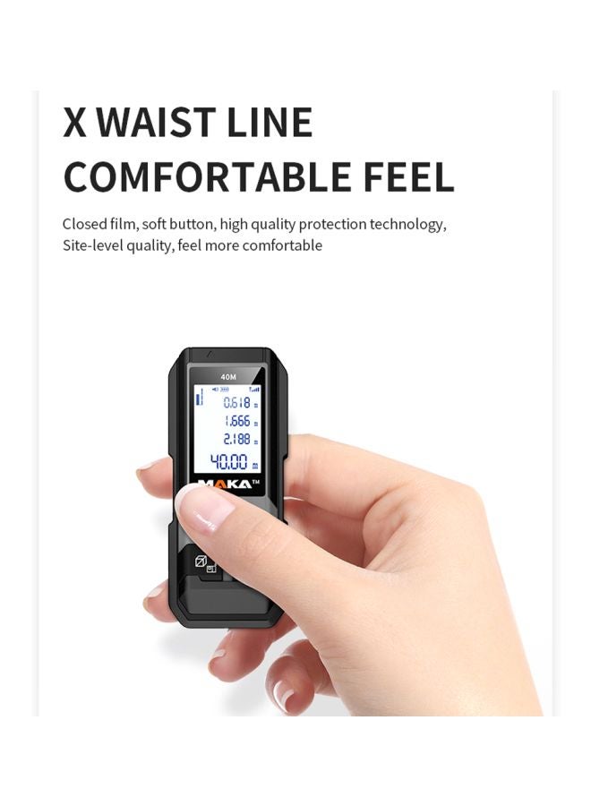 Laser Infrared Distance Meter Black/Grey 90x38x23mm - Image 2