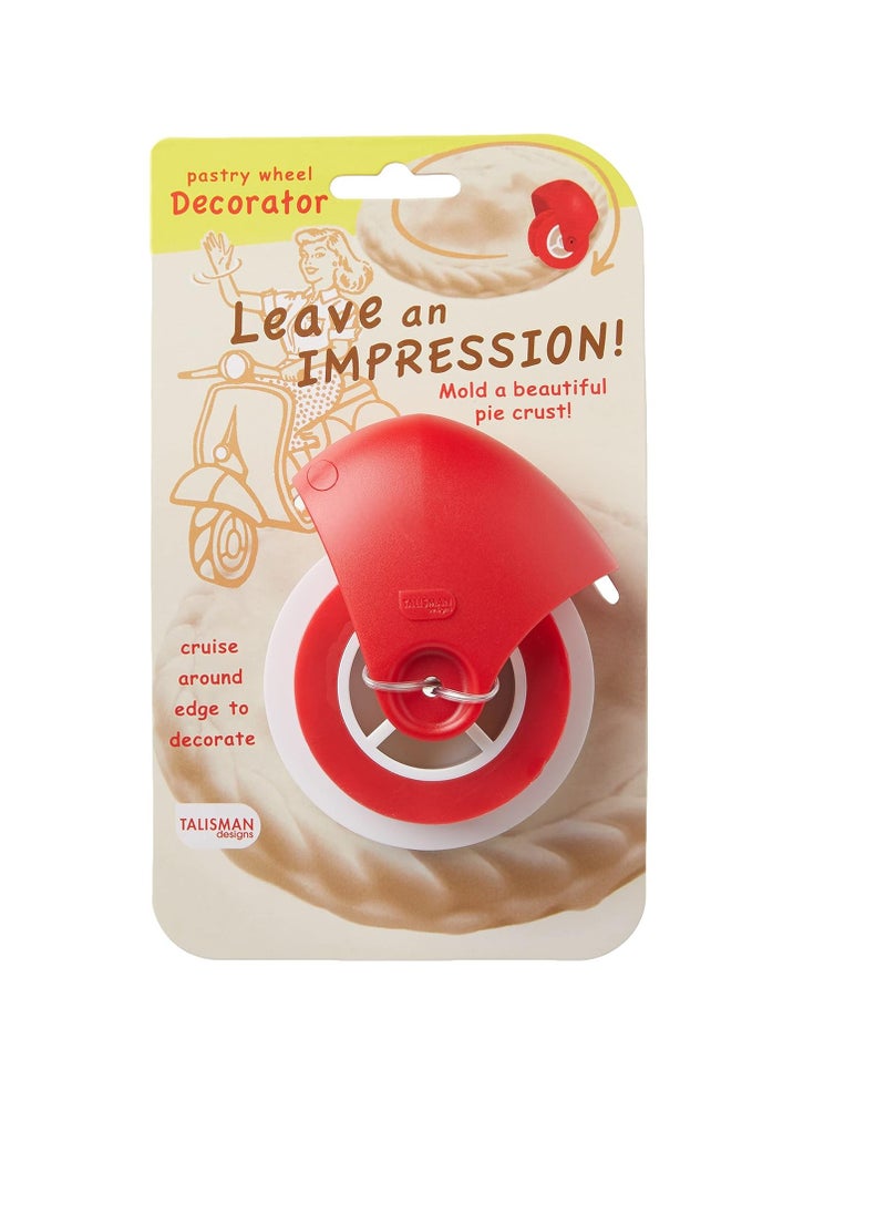 Talisman Designs Pastry Wheel Pie Crust Decorator | Pie Crust Wheel | Pie Crust Decorating Tools | Easy to Use Pastry Wheel | Pie Decorating Tools & Gadgets | Pie Crust Embosser