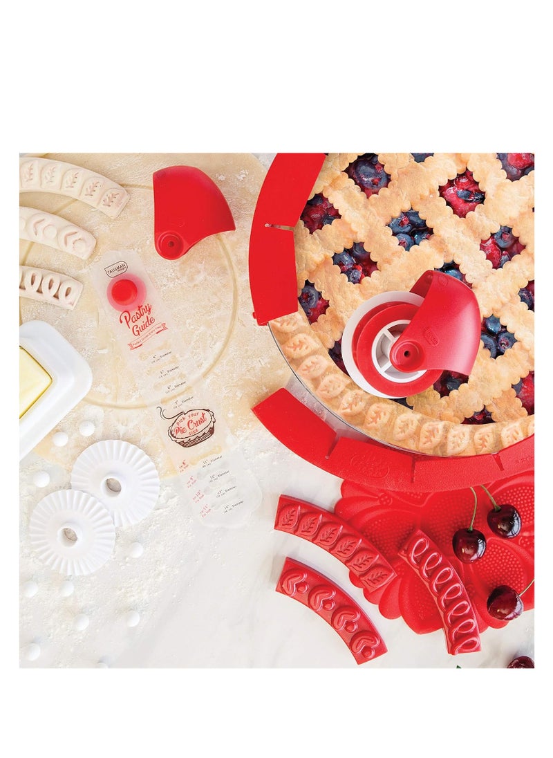 Talisman Designs Pastry Wheel Pie Crust Decorator | Pie Crust Wheel | Pie Crust Decorating Tools | Easy to Use Pastry Wheel | Pie Decorating Tools & Gadgets | Pie Crust Embosser