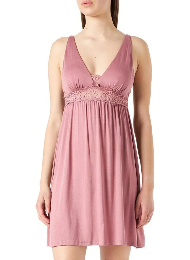 Triumph Triumph Women's Viscose Blend Knee Length Casual Night Shirt (10211178_Naked Pink_S)