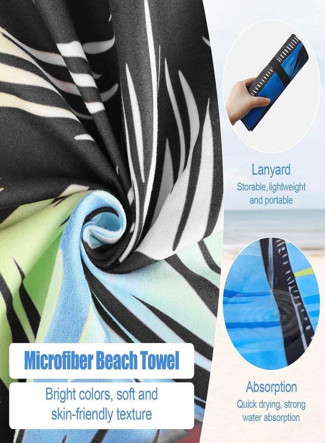 MelonBoat Oversized Microfiber Beach Towel Thin, Blue Sunset Seaside Double Sided Printed Towel 1PC, Large Soft Absorbent Compact Beach Towels for Men Women Adult, Summer Beach Pool Swim Rafts Bath, 35"x71" - Image 3