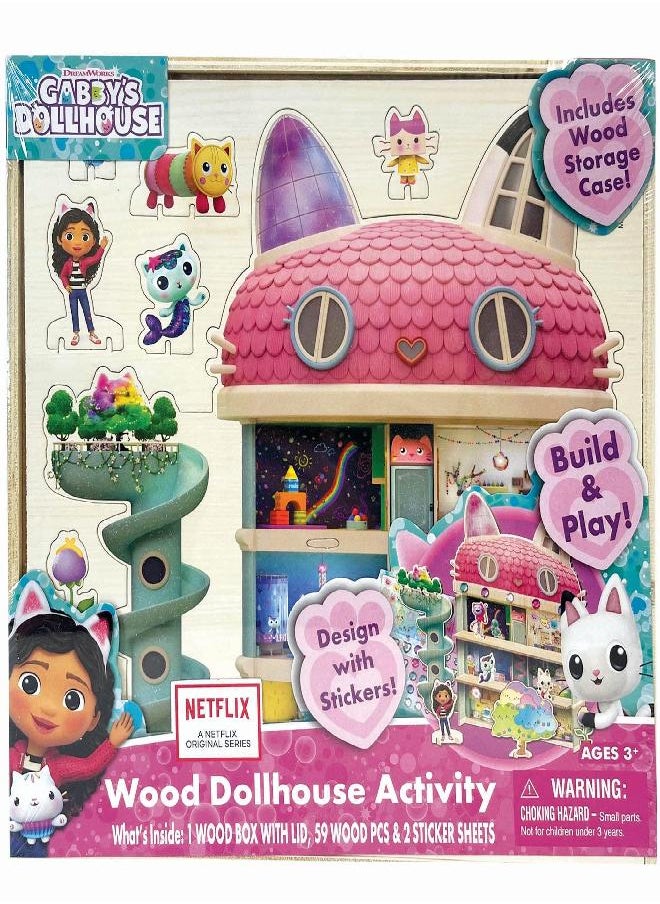 Tara Toys Tara Toys Gabby's Dollhouse: Wood Dollhouse Activity - Building & Decorating Set, Ages 3+  - Image 1