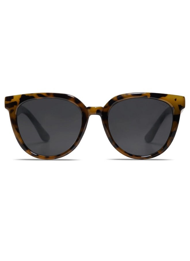 Sojos Round Polarized Sunglasses For Women Fashion Trendy Style Uv Protection Lens Sunnies Sunglasses Sj2175 With Green Tortoise Framegrey Lens  - Image 1