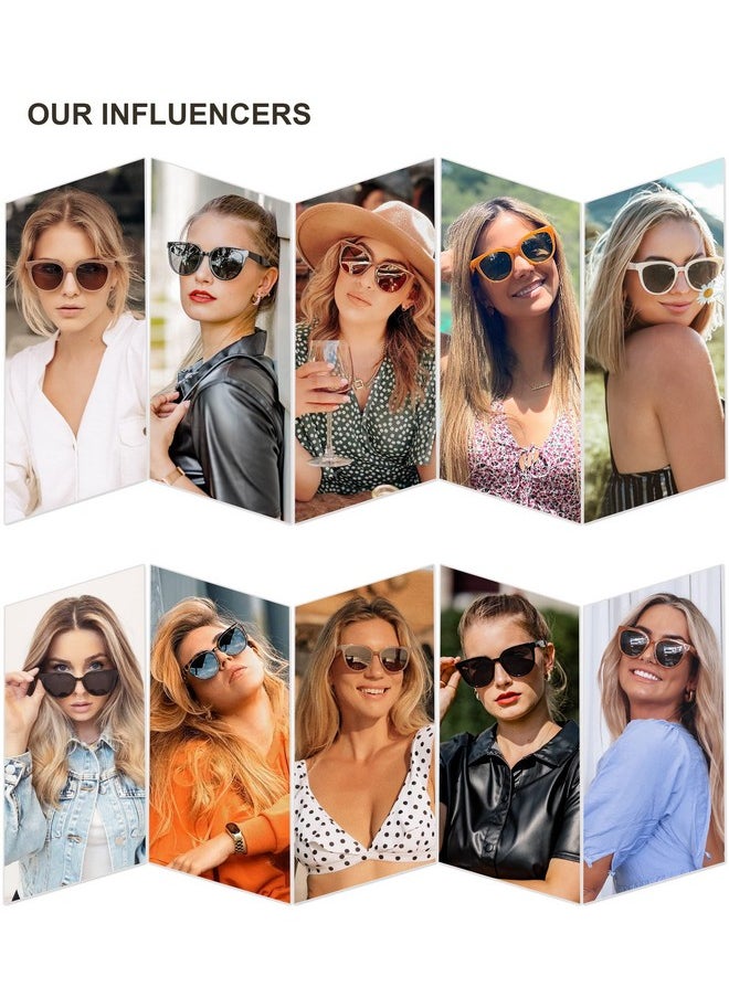 Sojos Round Polarized Sunglasses For Women Fashion Trendy Style Uv Protection Lens Sunnies Sunglasses Sj2175 With Green Tortoise Framegrey Lens  - Image 2
