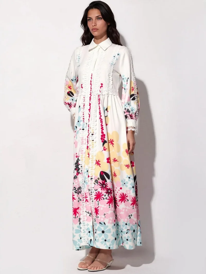 جينيفر Floral A-line Maxi Dress