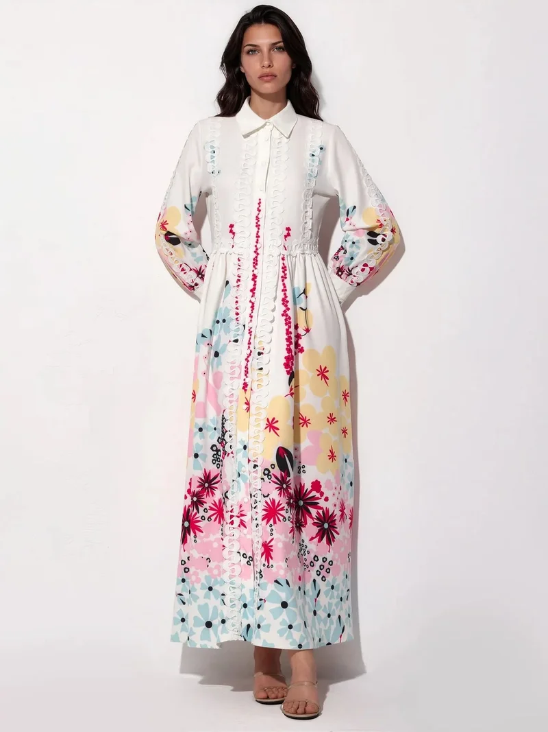 جينيفر Floral A-line Maxi Dress