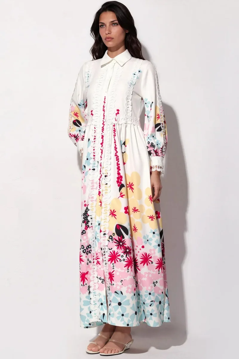 جينيفر Floral A-line Maxi Dress