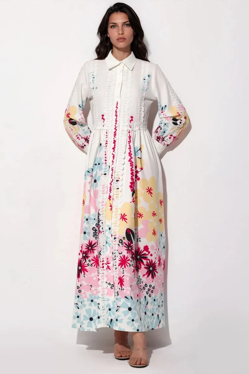 جينيفر Floral A-line Maxi Dress