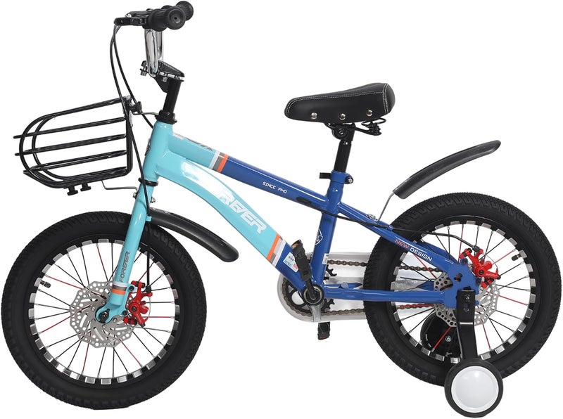 Endless Blue Kids Bike with Disc Brakes and Basket - 16 Inch | Versatile Sports Accessory for Fitness, Training and Recreational Activities - Image 1