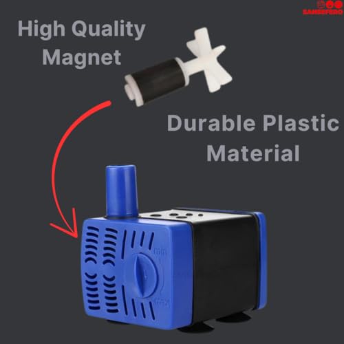 SANSEFERO® Aquarium Submersible Water Pump With Adjustable Flow Control And Energy Saving Submersible Pump For Aquarium | Power : 3W | Output : 230L/H | H.MAX: 0.5M (RS-701) - Image 3