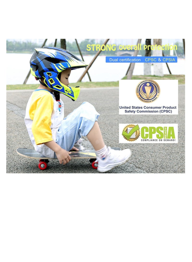 Kids Bike Helmet, Adjustable Detachable Full Face Helmet, Lightweight Toddlers Helmets, for Children Bicycle, Skateboard, Scooter, Protective Gear, from Toddler to Youth, CPSC Certificated  - Image 4