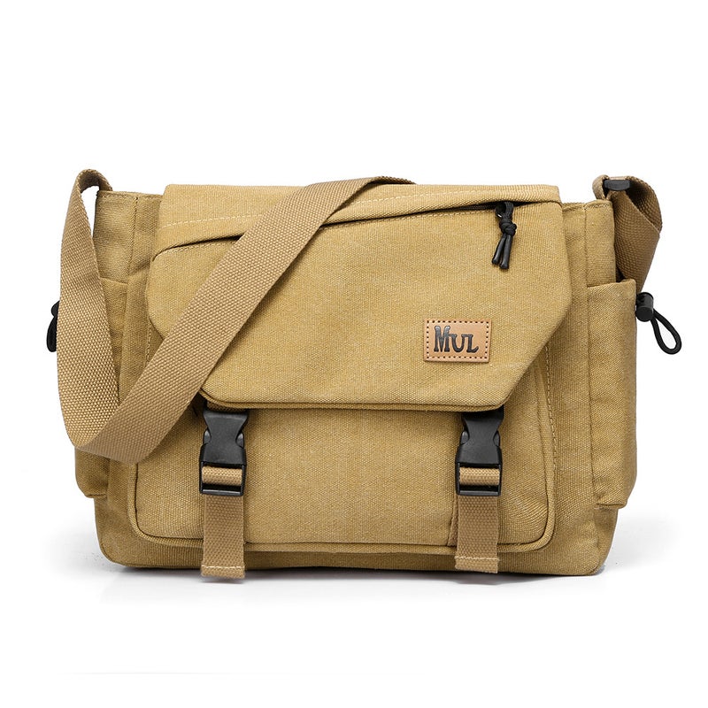 Canvas Bag Retro Shoulder Crossbody Bag Men'S Large Capacity Multi-Compartment Business Commuter Backpack Casual Messenger Bag Shoulder Bag - Image 1