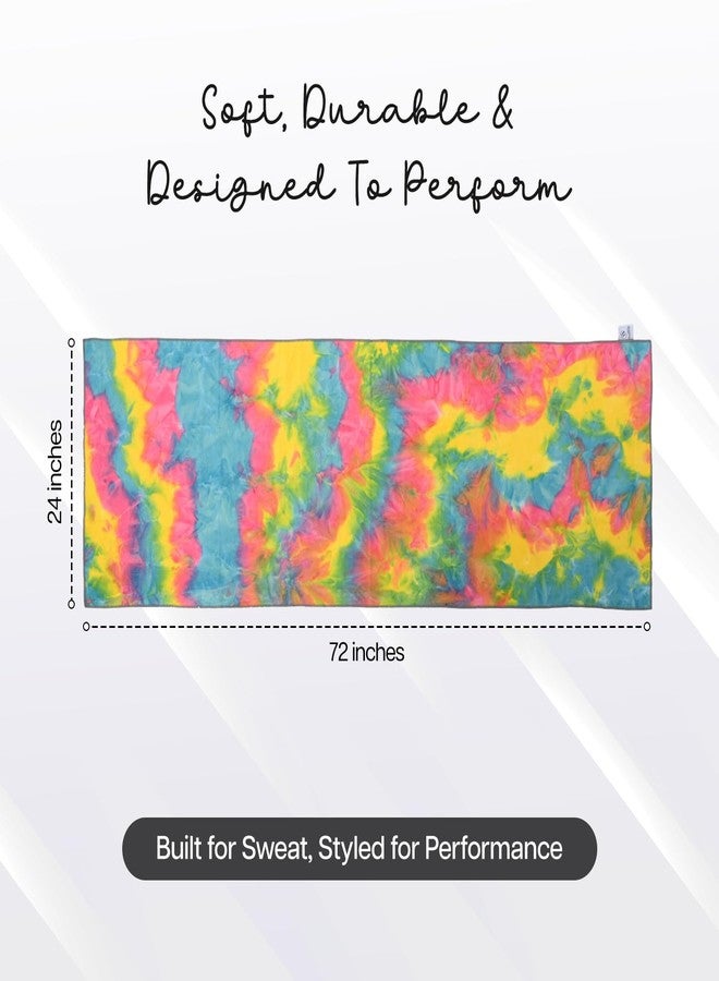 الحكمة والحياة منشفة يوغا من وايزلايف، لون أزرق مخضر وأصفر - منشفة مايكروفايبر فائقة الامتصاص وسريعة الجفاف، مانعة للانزلاق، مثالية لليوغا الساخنة، وبيكرام، والبيلاتس، واللياقة البدنية - منشفة ماصة للعرق للرجال والنساء - Image 3