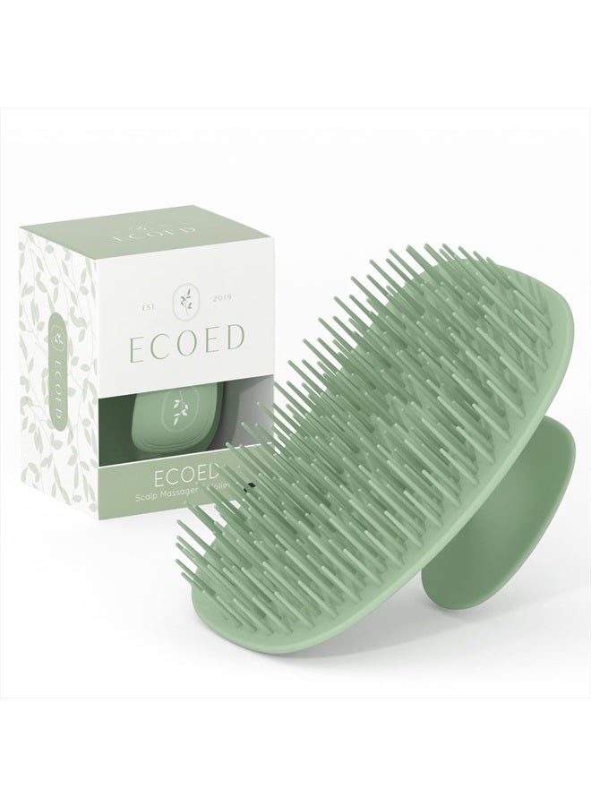 ecoed Scalp Massager Shampoo Brush,Scalp Scrubber for Dandruff Removal, Scalp Care Hair Brush Wet & Dry detangler for Men and Women.Suitable for Short Medium Hair(Green) - Image 1