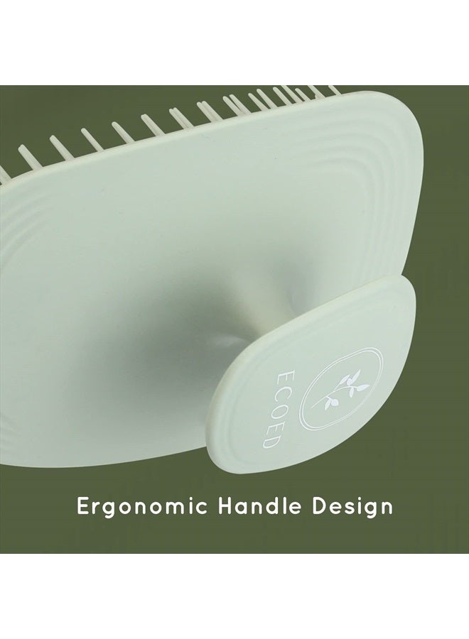 ecoed Scalp Massager Shampoo Brush,Scalp Scrubber for Dandruff Removal, Scalp Care Hair Brush Wet & Dry detangler for Men and Women.Suitable for Short Medium Hair(Green) - Image 3
