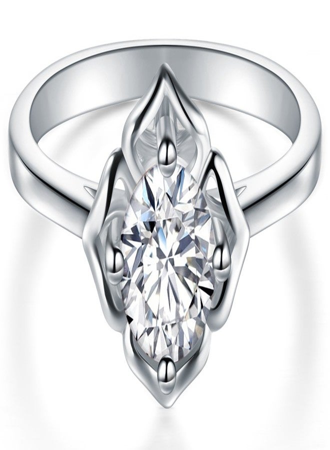 BORUO 925 Sterling Silver Ring, Cubic Zirconia CZ Eternity Engagement Wedding Band Ring Size 8 - Image 2