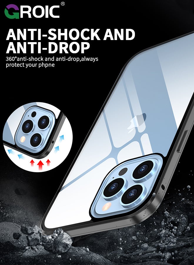 GROIC Privacy Magnetic Case for iPhone 15 Pro with Anti Peeping, Magnetic Tempered Glass Double-Sided Phone Case iPhone 15 Pro Screen Protector, Case Clear for iPhone 15 Pro - Image 5