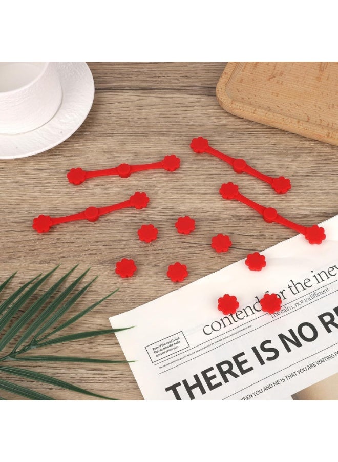 12pcs Air Fryer Magnet Clips for Parchment Paper Liners, High-Temperature Resistant Silicone Buckles to Secure Basket Liners, Non-Slip Air Fryer Accessories for Safe Cooking (Red) - Image 2