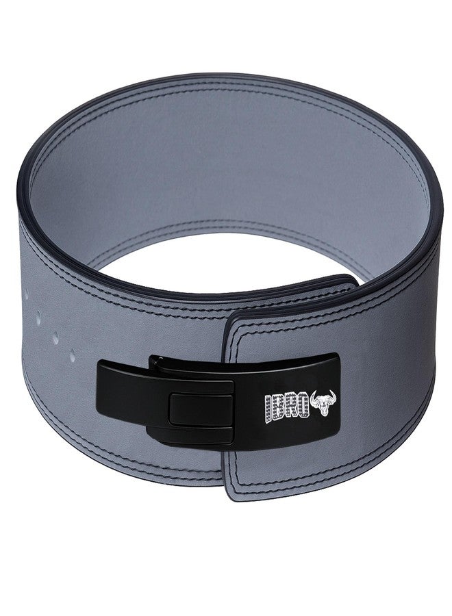 IBRO Powerlifting Lever Gym Belt - Power 10MM Extreme Heavy Duty Genuine Leather Belts - Squats Deadlifts Bodybuilding Weight Lifting IPF Power Lifting Strongman for Men 10mm Grey M - Image 1