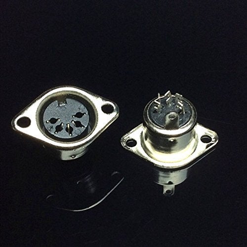 CESS DIN Female 5-Pin Jack Socket Connector Panel Mount Soldering - 5 Pin MIDI DIN Socket (LW) (jcx) (4 Pack) - Image 2