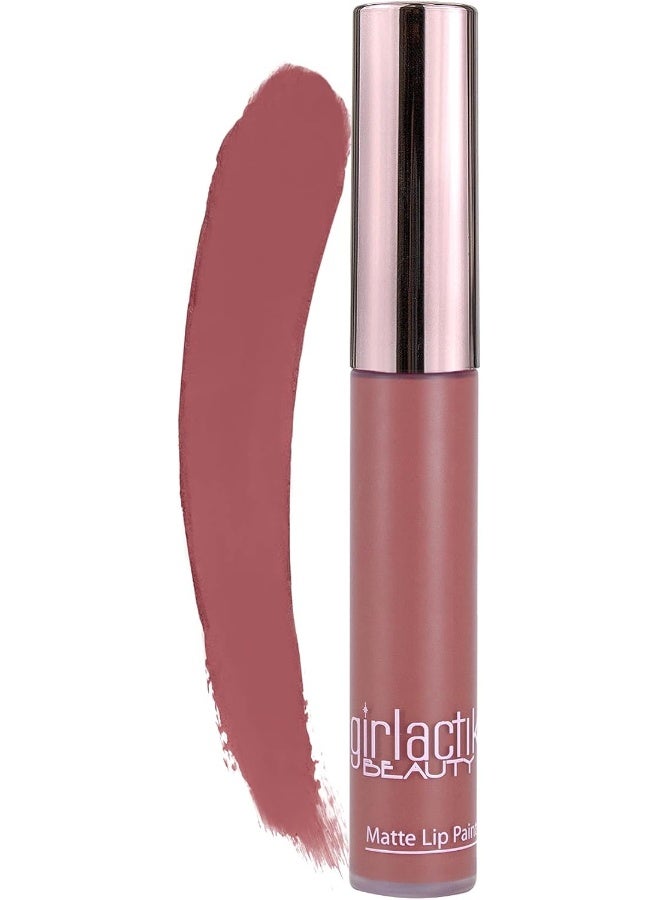girlactik Usa. Matte Lip Liquid In Dusty Rose Pink Shade. Longwear, Pigmented & Non-Drying Lipstick. -Demure - Image 1