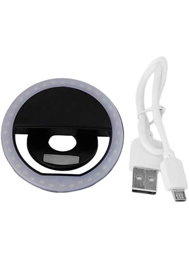 Portable Selfie Ring Light with Adjustable LED Flash for Mobile Phones – Rechargeable Clip-On Ring Light for Perfect Photos and Videos - Image 1