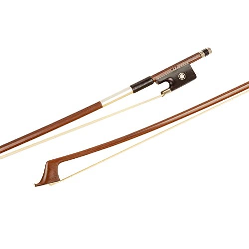 M MI & VI MI&VI CB-510 Brazilwood Cello Bow 4/4 (Full Size) with Ebony Frog | Octagonal Silver Mount | Well Balanced | Light Weight | Mongolian Horse Hair - MIVI Music - Image 1