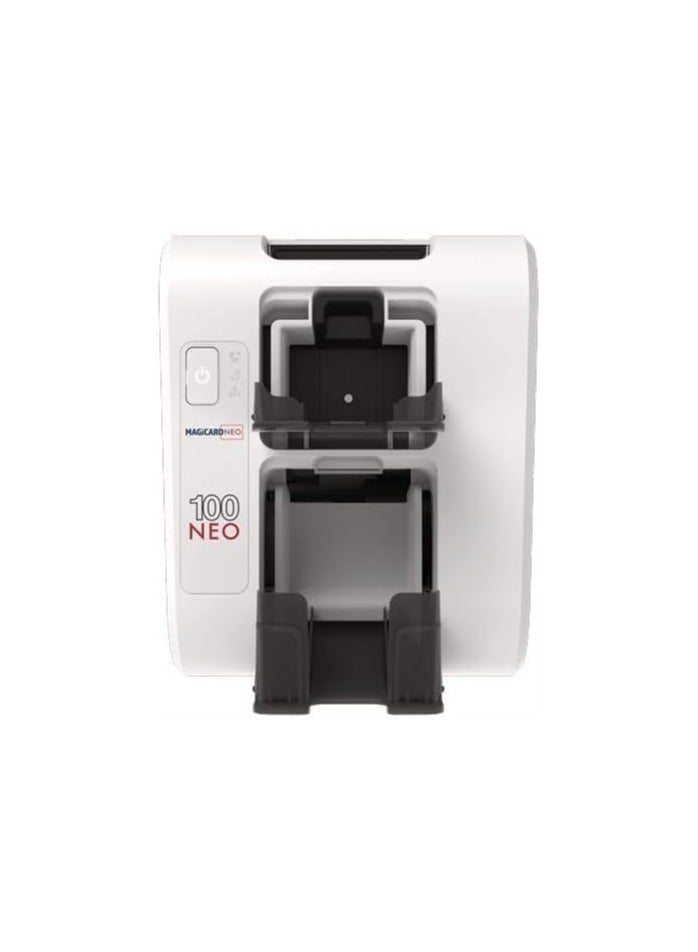 Magicard 100NEO ID Card Printer Bundle – USB & Ethernet, 1D Barcode Software, Ribbon & 100 White CR80 Cards – Single Sided Printing - Image 1