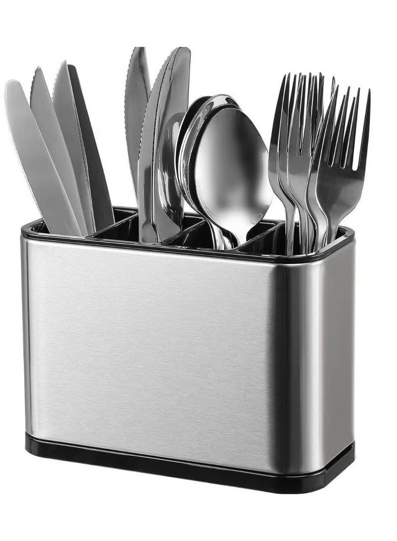 Kitchen Spoon and Fork Organizer and Strainer,Stainless Steel - Image 2