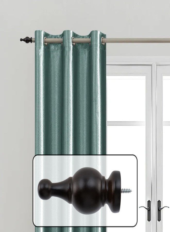 Antrader Finials for Curtain Rods, Wood Curtain Rod Finials Screw on Curtain Rod End Caps Drapery Rods Fit for 1.1 Inch/28mm Curtain Rods Pack of 2 (Coffee Color) - Image 3