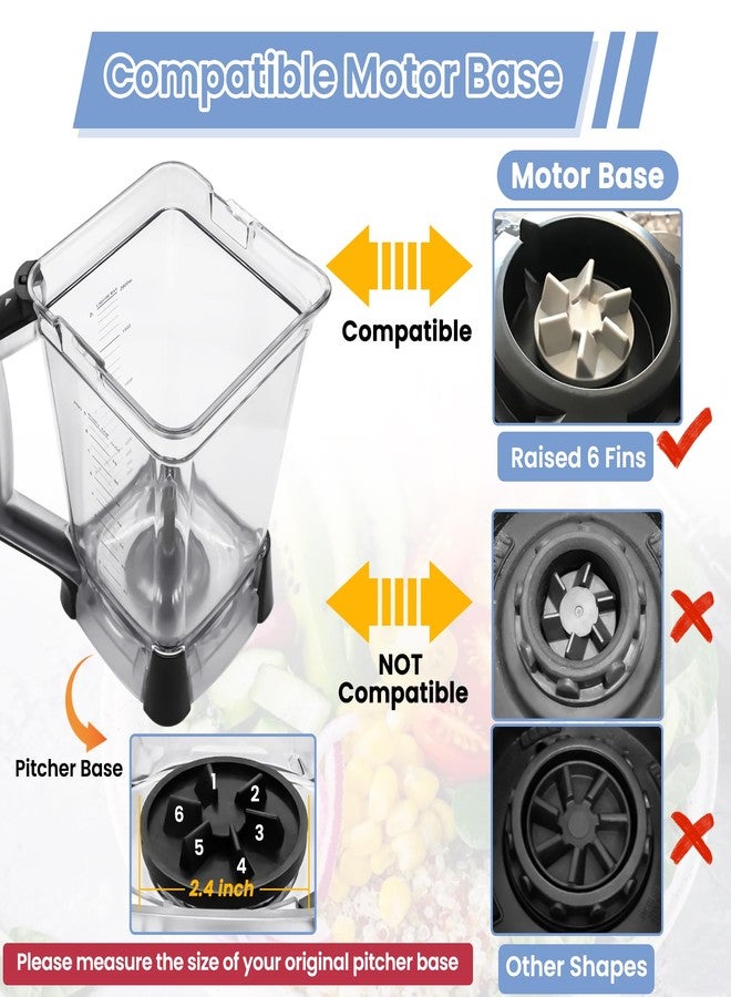 WARDFYT Replacement Pitcher 72 oz XL Compatible with Ninja Blender (New Model) BL610, 72oz Crushing Pitchers Replacement for Ninja BL710WM BL710WMC CO610B CO650B CT610 - Image 3