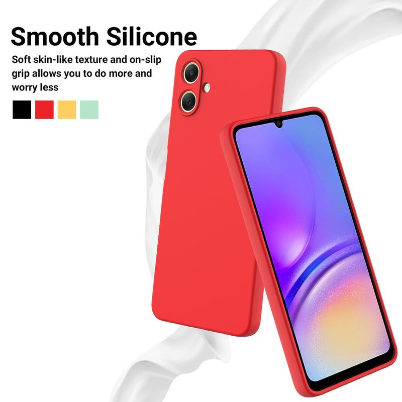 إيروريكس جراب هاتف Samsung Galaxy A07 4G بلون سادة من السيليكون السائل المقاوم للسقوط بتغطية كاملة (أحمر) - Image 3