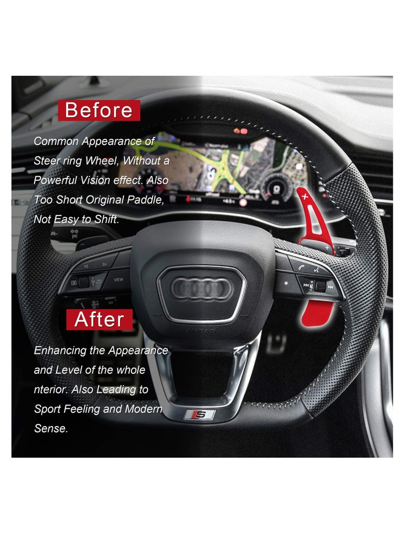 KASTWAVE - Paddle Shifter Extensions for Audi, Aluminum Metal Steering Wheel Paddle Shifter Compatible with Audi A3 A4 A6 Q7 S3 S4 2015-2019 A5 Q5 S5 Q2 2016-2019 - Image 1