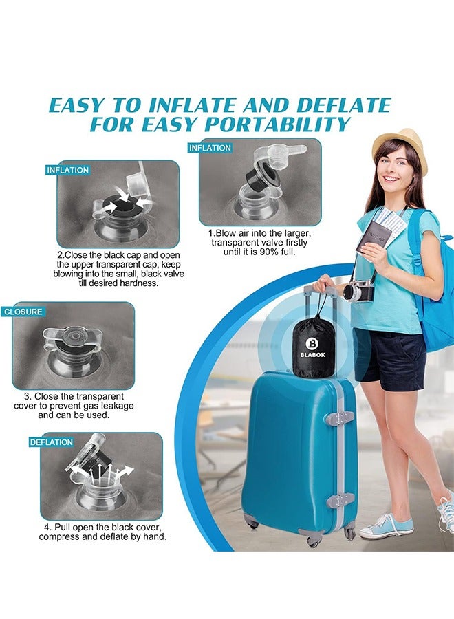 DUNISO Leg positioning pillow, portable inflatable pillow, multifunctional wedge pillow, sleep leg pillow, improves blood circulation, suitable for beds, sofas, travel, camping, 63 * 50 * 24cm, gray - Image 3