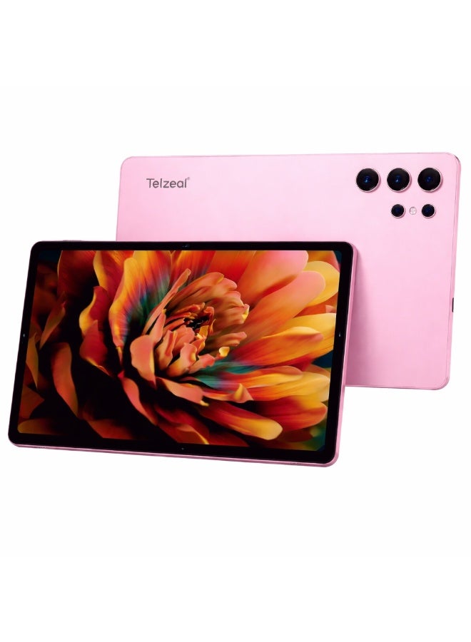Telzeal تابلت تلزيل P202 - وردي (12 جيجابايت رام، 512 جيجابايت روم)، شاشة 11 بوصة عالية الدقة، بطارية 10000 مللي أمبير، كاميرا خلفية 20 ميجابكسل، شريحتين، أندرويد 15، لوحة مفاتيح وفأرة متضمنة - Image 1